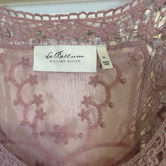 LaBellum Hillary Scott Lace Layering Tank XL Mauve/Dusty Rose Romantic Boho - Picture 4 of 4